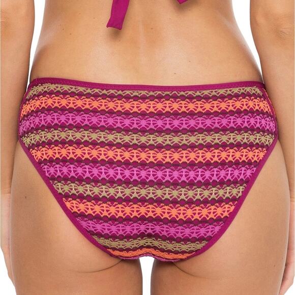 BECCA Driftwood Adela Crochet Hipster Bikini Bottom Swim Pomegranate NEW Size S - Picture 7 of 7